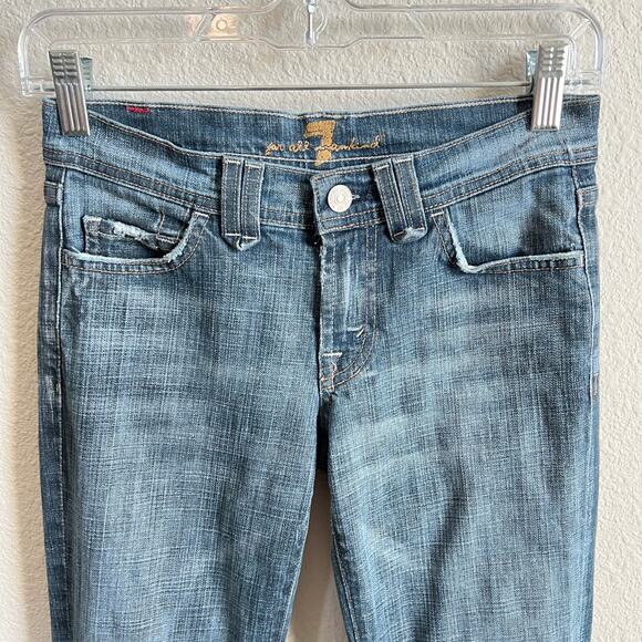 7 For all Mankind Y2K The Rocker Low Rise Bootcut Jeans Women's 25 Flare Denim - Picture 2 of 6